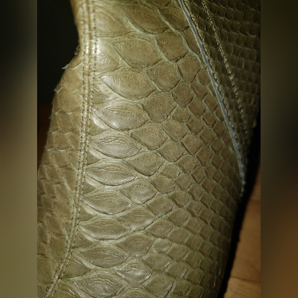 Rick Owens Olive Green Genuine Python Snakeskin W… - image 2